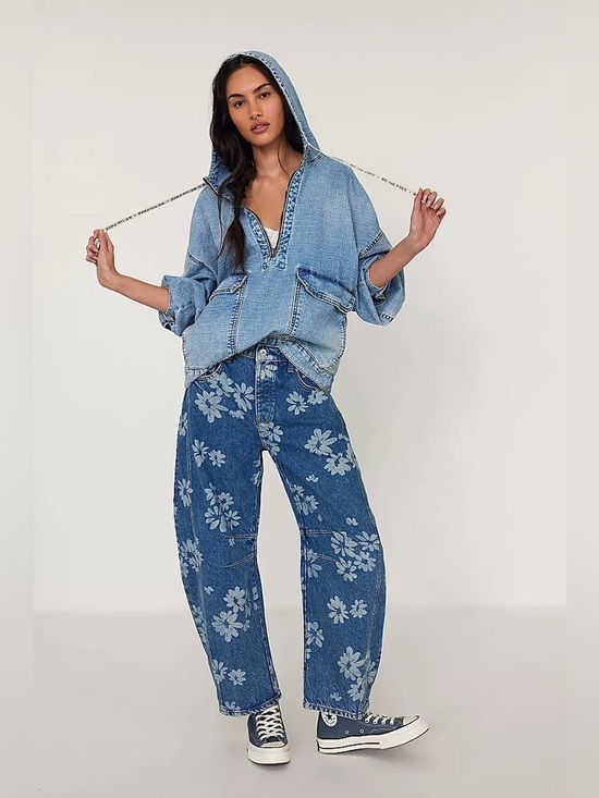 Free People Denim - Good Luck Floral Print Barrel Jeans
Free People